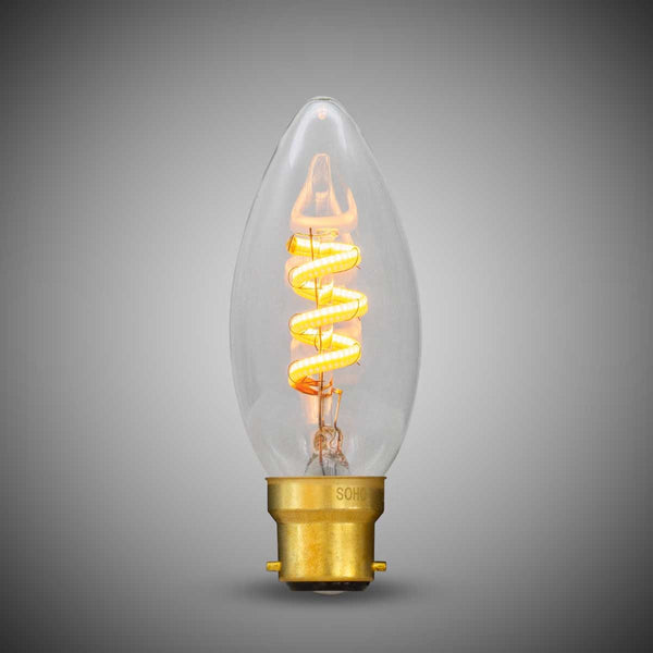 3W CANDLE C35 Dim to warm B22 Clear LED Bulb