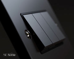 Matt Black - Black Inserts Matt Black 13A Fused Ingot Connection Unit Switched With Neon With Flex - Black Trim