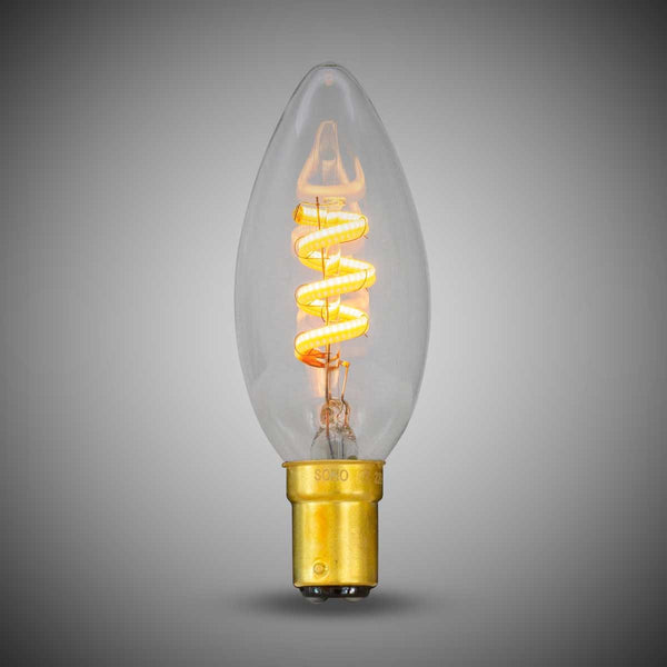 3W CANDLE C35 Dim to warm B15 Clear LED Bulb