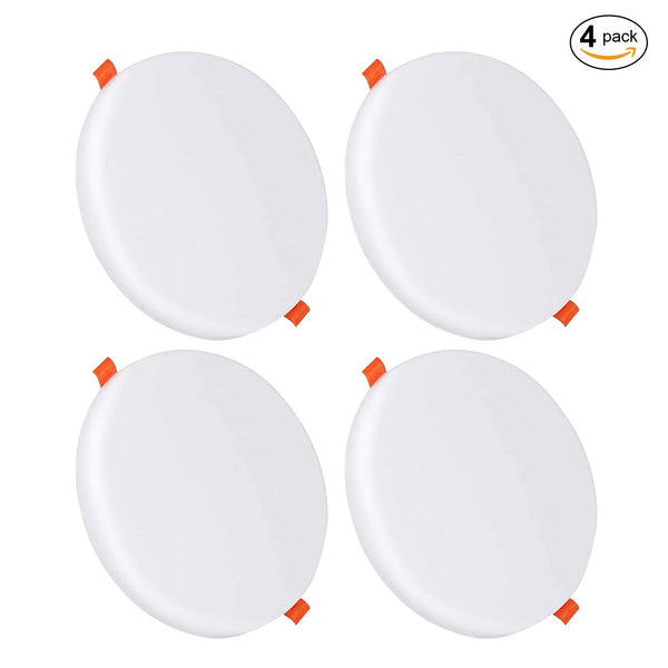 12W Frameless Recessed-Surface Super LED Panel Downlights, 105mm, Round Pack of 4