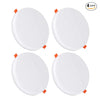 12W Frameless Recessed-Surface Super LED Panel Downlights, 105mm, Round Pack of 4