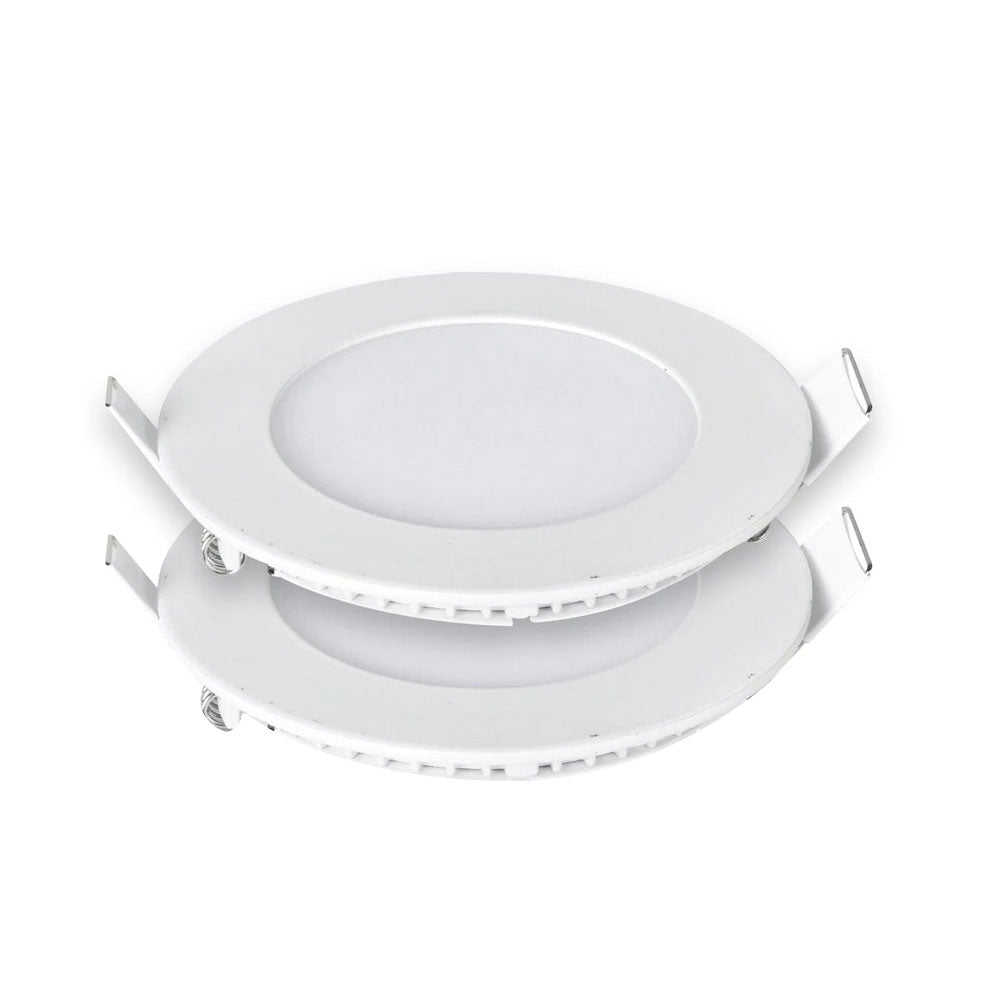 6W Recessed Round LED Mini Panel Downlight, 120mm Diameter 4000K (Pack of 2)