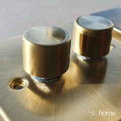 Satin Brass - White Inserts Satin Brass Satellite And Isolated Coaxial 1 Gang Socket - White Trim