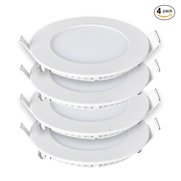 12W Recessed Round LED Downlight Mini Panel 175mm Diameter 3000K (Pack of 4)