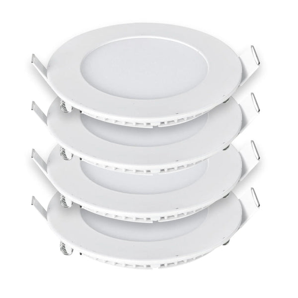 6W Recessed Round LED Mini Panel Downlight, 120mm Diameter 6000K (Pack of 4)