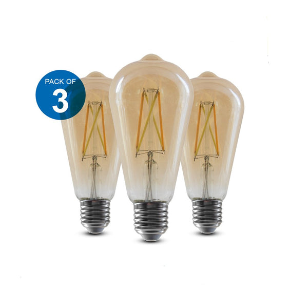 8.5W Smart WiFi Filament Bulb ST64 E27 CCT (Pack of 3)