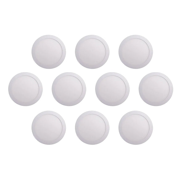 18W Recessed Round LED Downlight Mini Panel 220mm Diameter 6000K (Pack of 10)