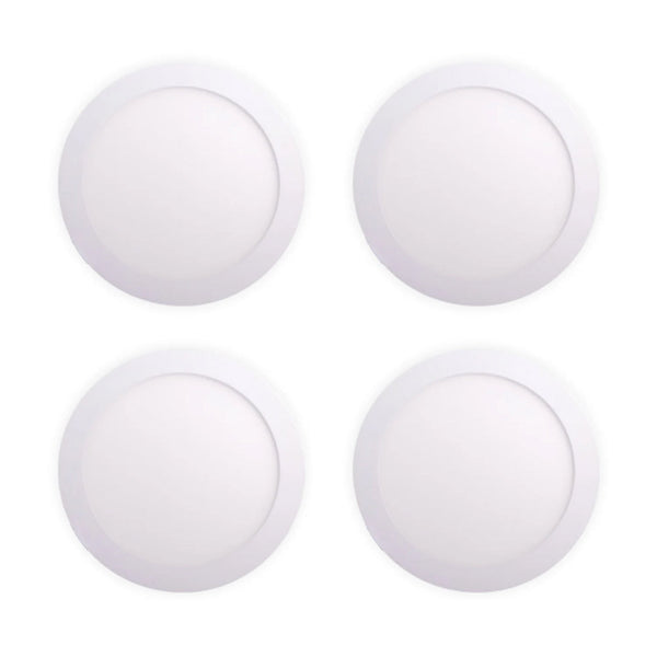 Pack of 4 12W Recessed Round LED Downlight Mini Panel 170mm Diameter, 3000K