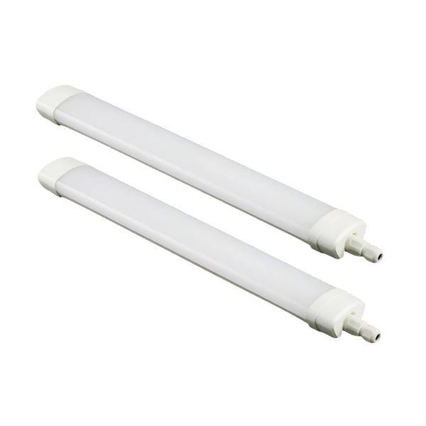 18W LED Triproof Batten Tube Lights, 60cms, 4000K (Pack of 2)