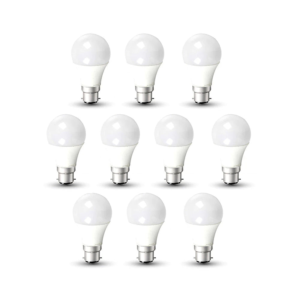 10 Pack - 9W A60 B22 LED Light Bulb 3000K Non-Dimmable