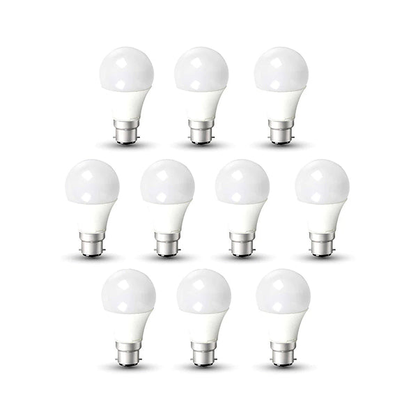 10 Pack - 9W A60 B22 LED Light Bulb 6000K Non-Dimmable