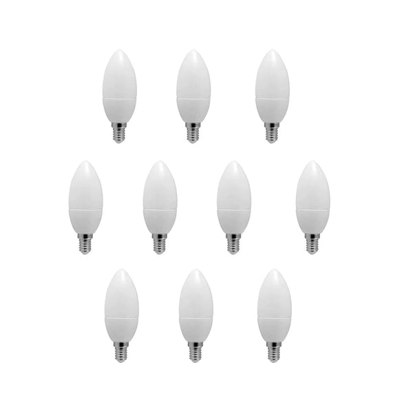 10 Pack - 4W C37 E14 Small Edison Screw Candle LED Light Bulb 3000K Non-Dimmable