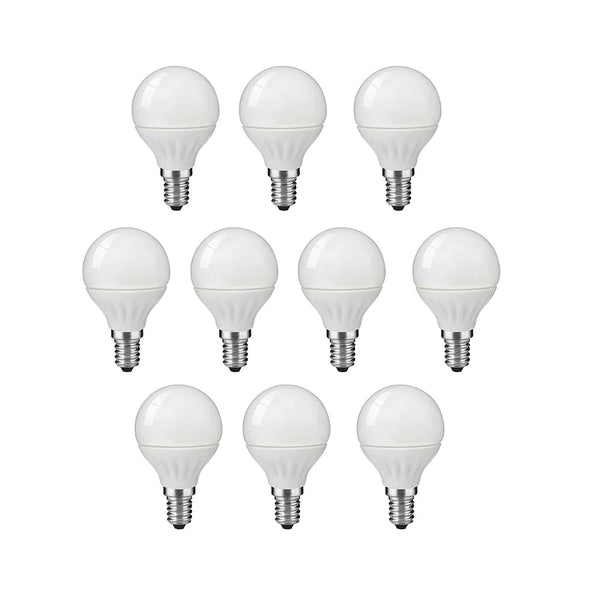 10 Pack - 4W E14 LED Light Bulb Small Edison Screw Golf Ball 3000K Non-Dimmable