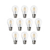 10 Pack - 6W B22 LED Filament Light Bulb 2700K Non-Dimmable