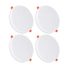 18W Frameless Recessed-Surface Super LED Panel Downlights 105mm, Round Pack of 4