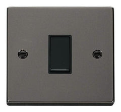 Black Nickel - Black Inserts Black Nickel 10A 1 Gang 2 Way Light Switch - Black Trim