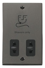 Black Nickel - Black Inserts Black Nickel Shaver Socket 115v/230v - Black Trim