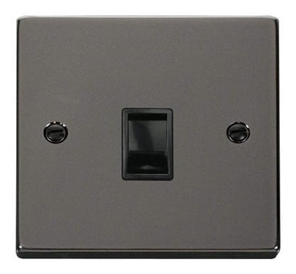 Black Nickel - Black Inserts Black Nickel Rj11 Socket - Black Trim