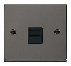 Black Nickel - Black Inserts Black Nickel Master Telephone Single Socket - Black Trim