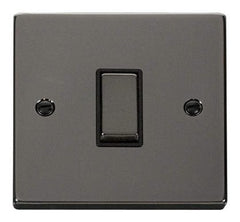 Black Nickel - Black Inserts Black Nickel 10A 1 Gang 2 Way Ingot Light Switch - Black Trim