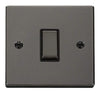 Black Nickel - Black Inserts Black Nickel 10A 1 Gang 2 Way Ingot Light Switch - Black Trim