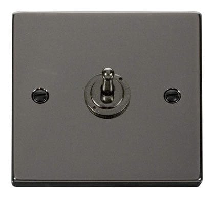 Black Nickel - Black Inserts Black Nickel 1 Gang 2 Way 10AX Toggle Switch - Black Trim