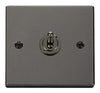 Black Nickel - Black Inserts Black Nickel 1 Gang 2 Way 10AX Toggle Switch - Black Trim