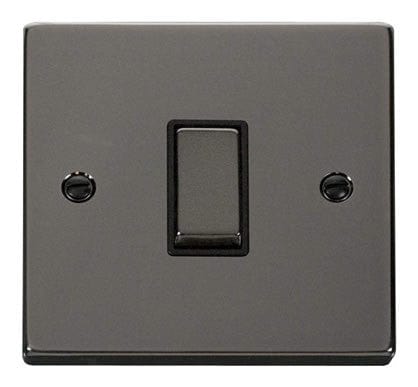 Black Nickel - Black Inserts Black Nickel 10A 1 Gang Intermediate Ingot Light Switch - Black Trim