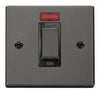 Black Nickel - Black Inserts Black Nickel 1 Gang Ingot Size 45A Switch With Neon - Black Trim