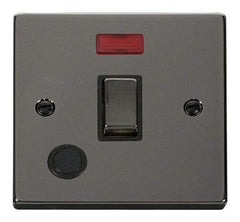 Black Nickel - Black Inserts Black Nickel 1 Gang 20A Ingot DP Switch With Flex With Neon - Black Trim