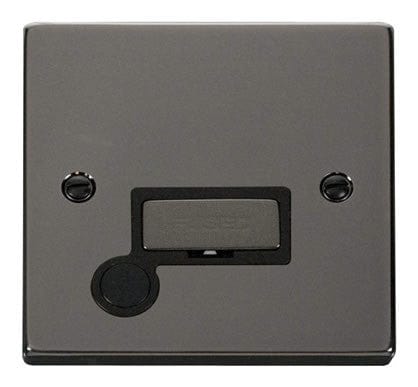 Black Nickel - Black Inserts Black Nickel 13A Fused Ingot Connection Unit With Flex - Black Trim