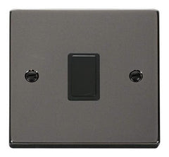 Black Nickel - Black Inserts Black Nickel 1 Gang 20A DP Switch - Black Trim