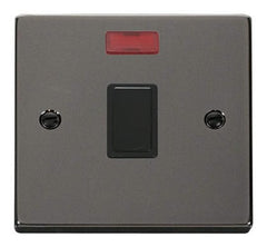 Black Nickel - Black Inserts Black Nickel 1 Gang 20A DP Switch With Neon - Black Trim