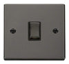 Black Nickel - Black Inserts Black Nickel 1 Gang 20A Ingot DP Switch - Black Trim