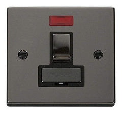 Black Nickel - Black Inserts Black Nickel 13A Fused Ingot Connection Unit Switched With Neon - Black Trim