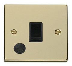 Polished Brass - Black Inserts Polished Brass 1 Gang 20A DP Switch With Flex - Black Trim