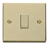 Polished Brass - White Inserts Polished Brass 10A 1 Gang Intermediate Ingot Light Switch - White Trim