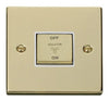 Polished Brass - White Inserts Polished Brass 10A 1 Gang Ingot 3 Pole Fan Isolation Switch - White Trim