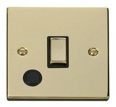 Polished Brass - Black Inserts Polished Brass 1 Gang 20A Ingot DP Switch With Flex - Black Trim