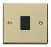 Polished Brass - Black Inserts Polished Brass 1 Gang 20A DP Switch - Black Trim