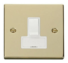 Polished Brass - White Inserts Polished Brass 13A Fused Connection Unit Switched - White Trim