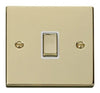 Polished Brass - White Inserts Polished Brass 1 Gang 20A Ingot DP Switch - White Trim