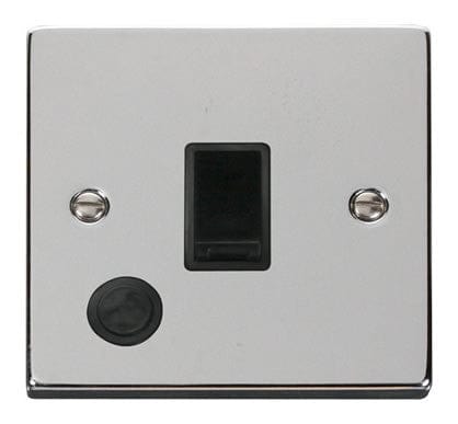 Polished Chrome - Black Inserts Polished Chrome 1 Gang 20A DP Switch With Flex - Black Trim