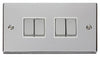 Polished Chrome - White Inserts Polished Chrome 10A 4 Gang 2 Way Ingot Light Switch - White Trim