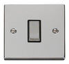 Polished Chrome - Black Inserts Polished Chrome 10A 1 Gang Intermediate Ingot Light Switch - Black Trim