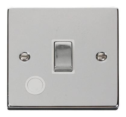 Polished Chrome - White Inserts Polished Chrome 1 Gang 20A Ingot DP Switch With Flex - White Trim