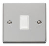 Polished Chrome - White Inserts Polished Chrome 1 Gang 20A DP Switch - White Trim