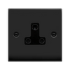 Matt Black - Black Inserts Matt Black 1 Gang 5A Round Pin Socket - Black Trim