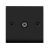 Matt Black - Black Inserts Matt Black 1 Gang Single Coaxial TV Socket - Black Trim