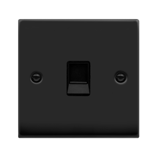 Matt Black - Black Inserts Matt Black Rj11 Socket - Black Trim